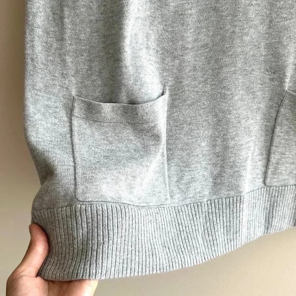 Jeanne Pierre Long Sleeve Button Back Grey Cozy Pullover Sweater, Size Medium - Picture 10 of 16